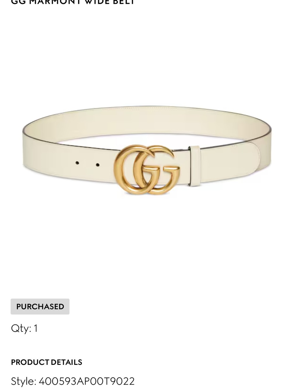 Gucci Beige Leather Double G Logo Belt with Gold Buckle - Picture 3 of 3